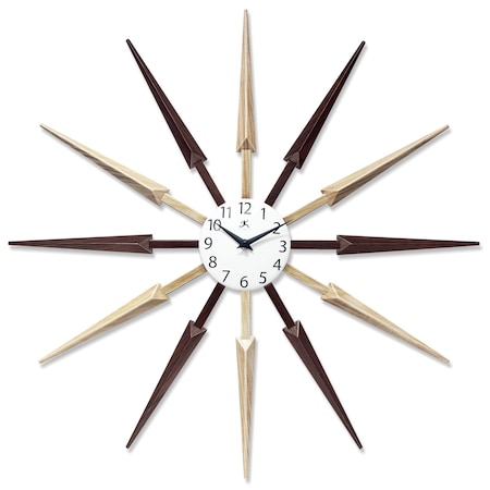 Infinity Instruments Celeste - Light/Dark Combination - 24'' Sunburst Wall Clock with a Light / Dark Brown Finish 20105AW/WL